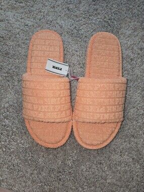 VS PINK TERRY PLATFORM SLIDES